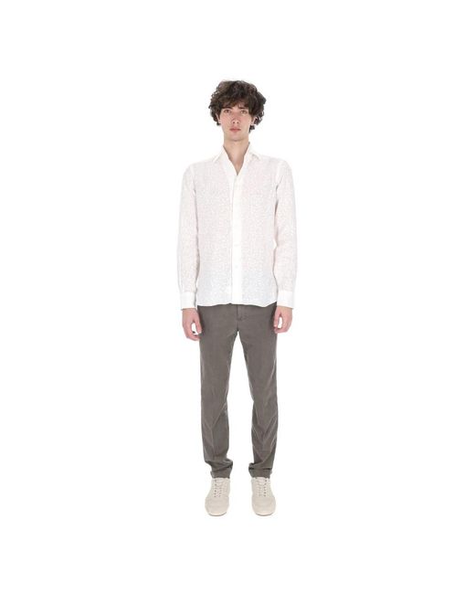 Barba Napoli White Casual Shirts for men