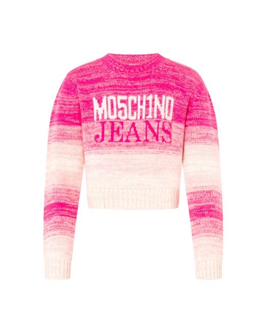 Moschino Pink Round-Neck Knitwear