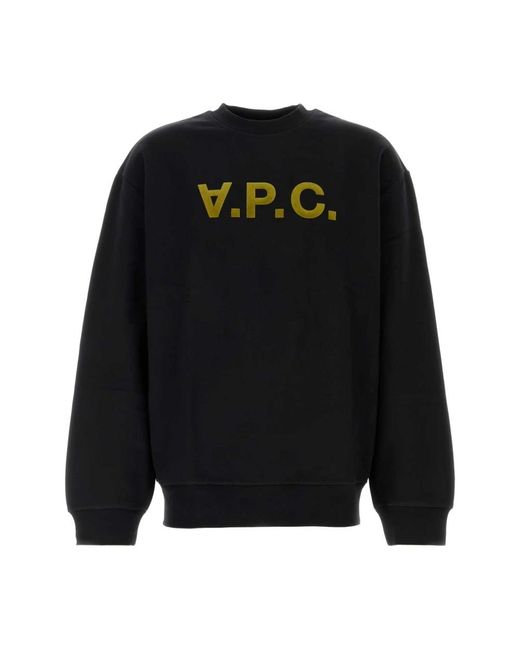 A.P.C. Hoodies & Sweatvesten ,Zwart ,Katoen Oversized Zwarte Katoenen Sweatshirt in het Black voor heren