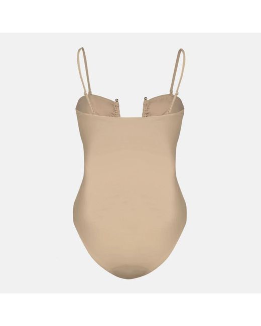 Christopher Esber Badmode ,Arced Ruched One-Piece in het Natural