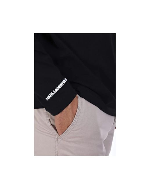 Karl Lagerfeld Black Long Sleeve T-Shirts for men
