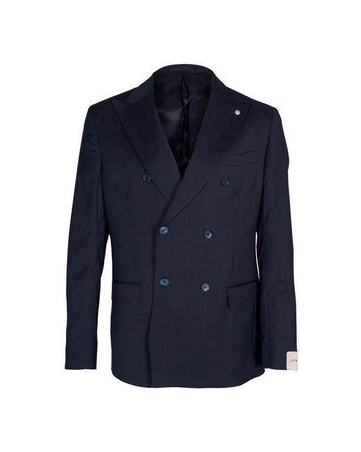 L.b.m. 1911 Double Breasted Suits in het Blue voor heren