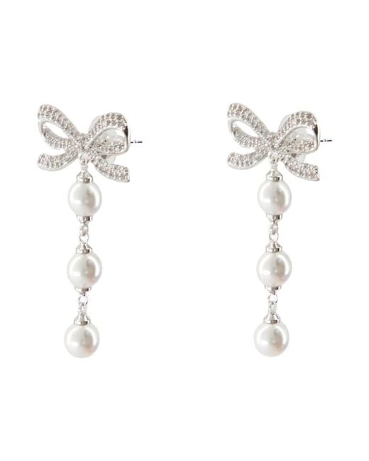 Earrings Self-Portrait de color White