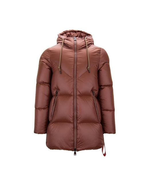AFTER LABEL Jassen ,Rood ,Korte Donsjas Met Hoge Kraag in het Brown