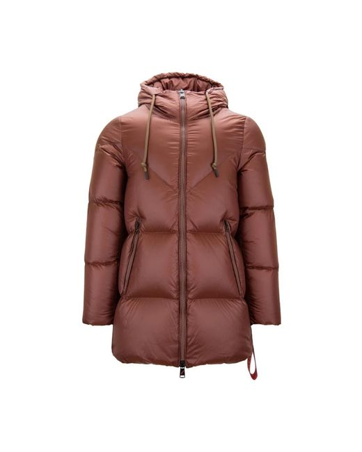 AFTER LABEL Jassen ,Rood ,Korte Donsjas Met Hoge Kraag in het Brown