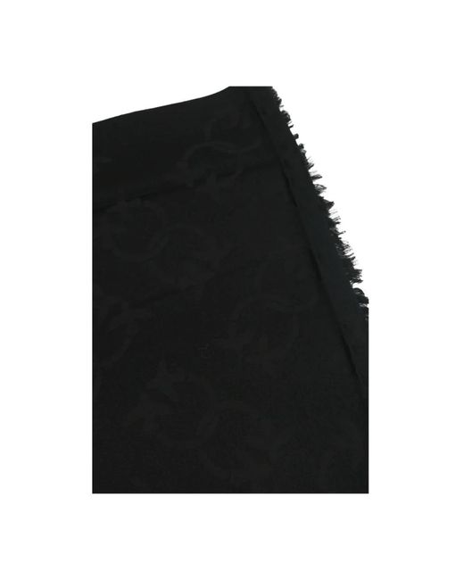 Pinko Accessoires ,Zwart ,Wol Love Birds Monogram Jacquard Sjaal in het Black
