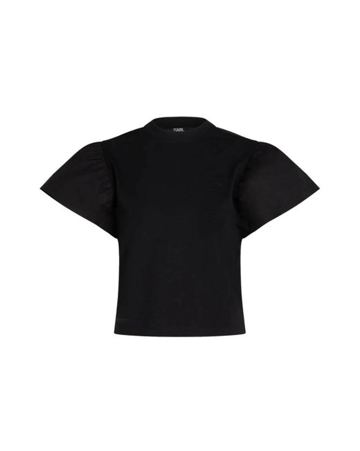 Karl Lagerfeld Black Einfaches t-shirt