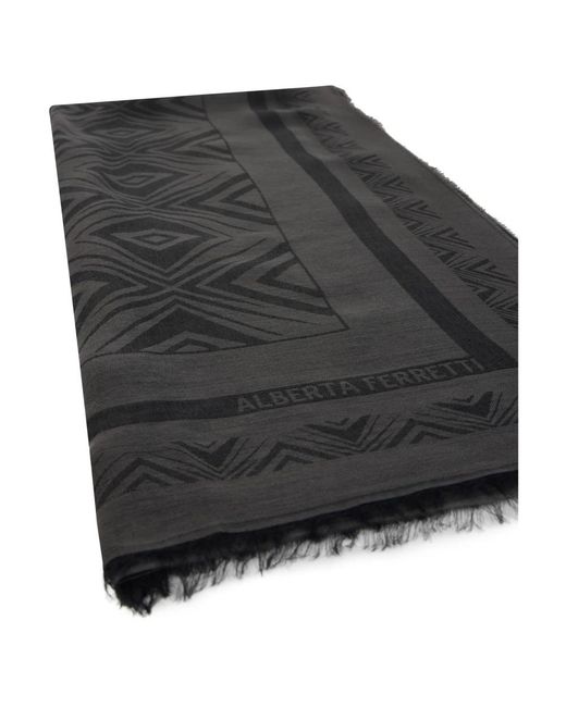 Alberta Ferretti Black Winter Scarves