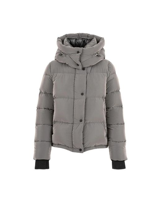 Moorer Jassen ,Fluweel Textuur Hoodie Jas in het Gray