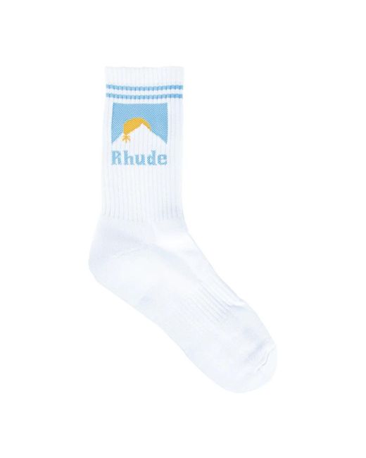 Rhude Mondlicht Gestreifte Grafiksocken in Blue für Herren