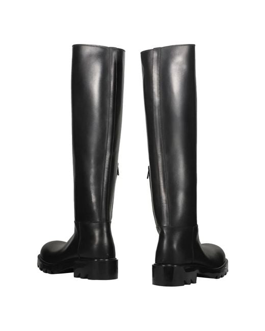 Bottega Veneta Black Strut Leather Knee-high Boot