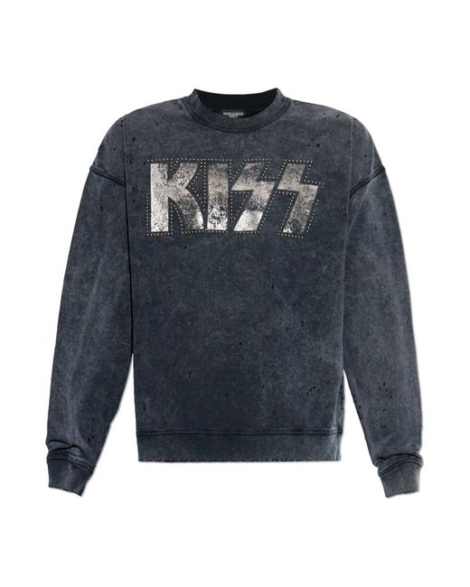 DSquared² Hoodies & Sweatvesten ,Zwart ,Katoen X Kiss Sweatshirt in het Blue voor heren
