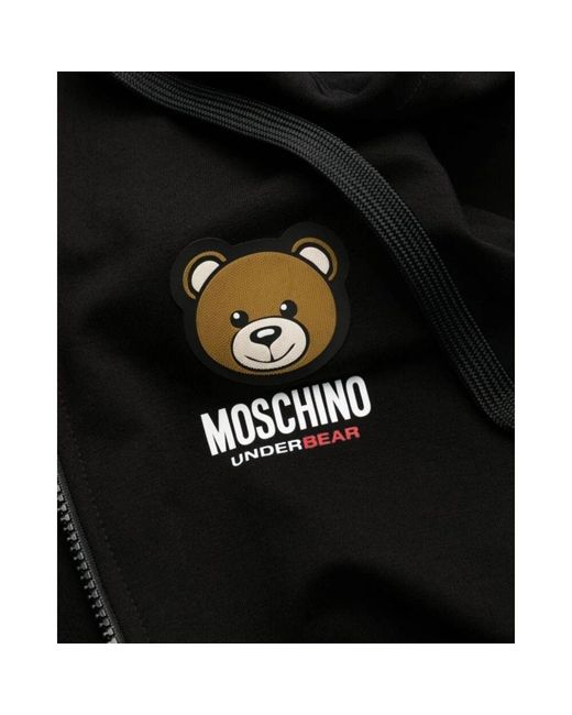 Moschino Schwarzer Baumwoll-Underbear-Hoodie in Black für Herren