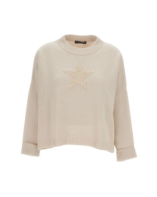 Lorena Antoniazzi Natural Round-Neck Knitwear