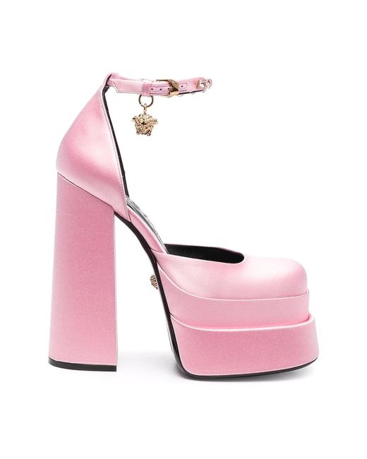 Versace Schoenen ,Roze ,Satijn High Heels Medusa in het Pink