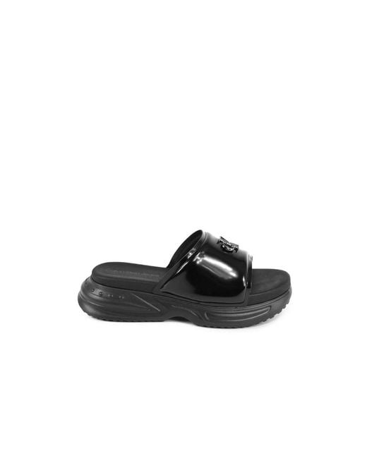 Calvin Klein Black Schwarze Slide Sandalen Für Frauen