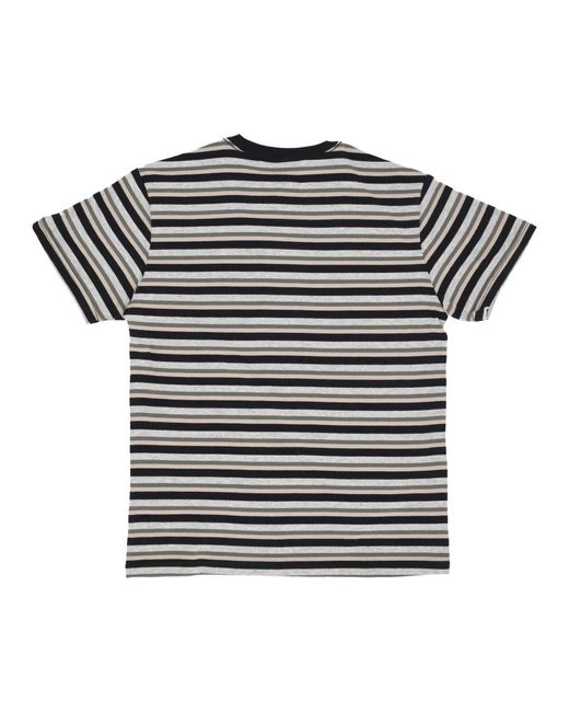 Huf Tops ,Veelkleurig ,Katoen Gestreepte Gebreide Top Crème T-Shirt in het Black voor heren