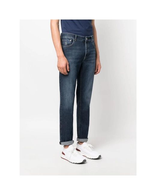 Brunello Cucinelli Blue Slim-Fit Jeans for men
