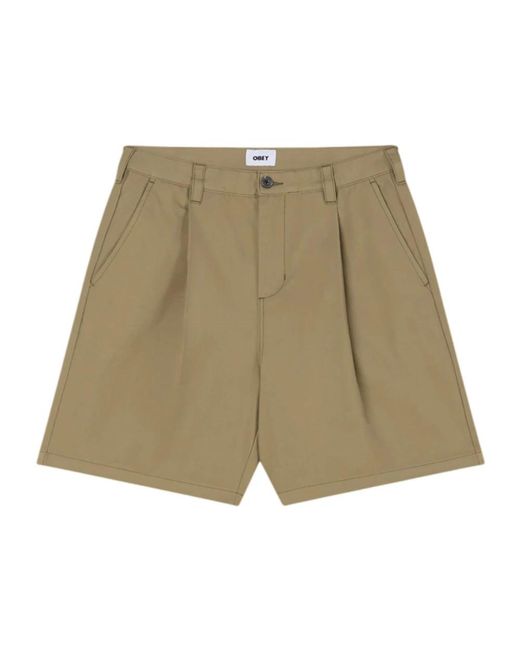Obey Green Casual Shorts for men