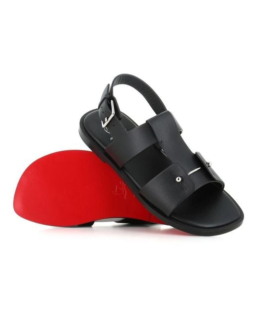 Flat Sandals di Christian Louboutin in Black da Uomo