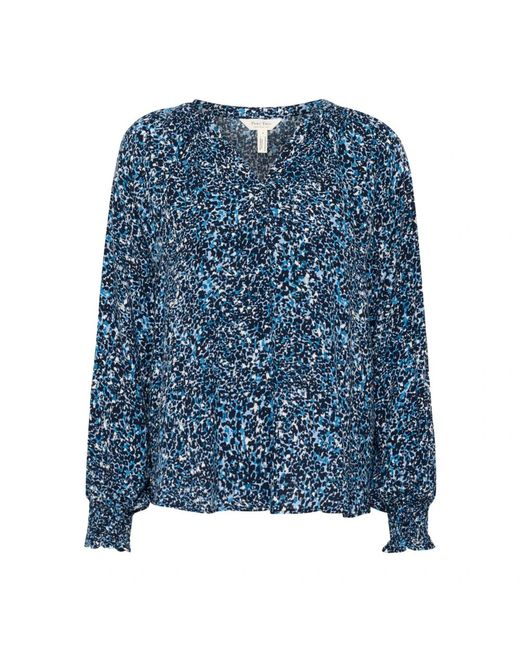 Part Two Overhemden ,Veelkleurig ,Zachte Chambray Scatter Print Blouse in het Blue