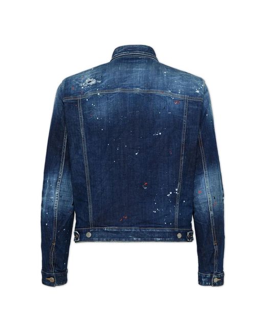 DSquared² Jack Met Verfspatten in het Blue voor heren