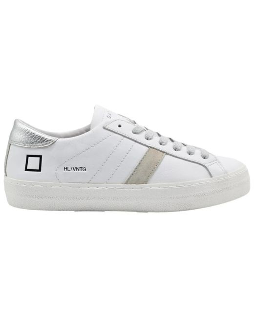 Sneakers vintage calf blanco plata Date de color White