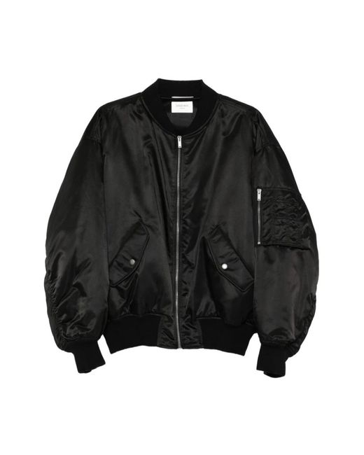 Saint Laurent Zwarte Ritsjas Met Geribbelde Afwerking in het Black voor heren