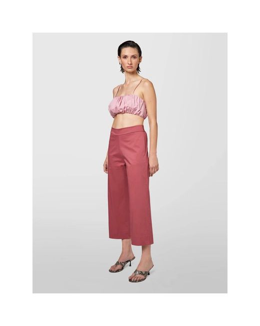 Alpha Studio Red Cropped Trousers
