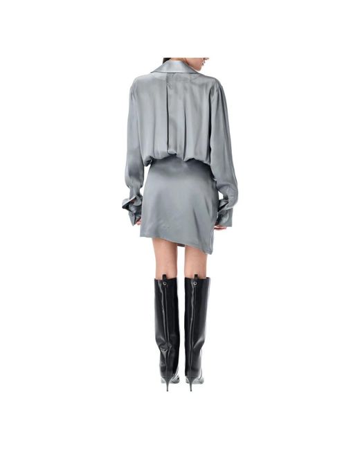 The Attico Gray Wrap Dresses
