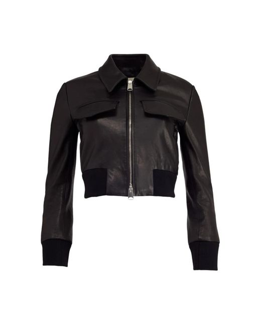 Khaite Black Leather Jackets