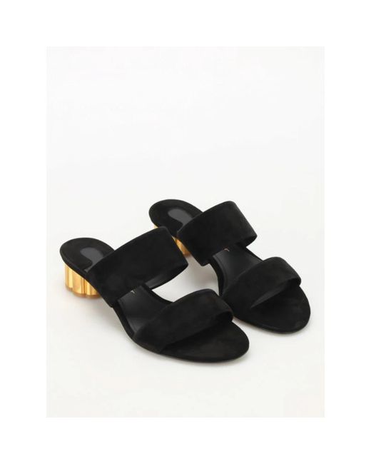 Ferragamo Black Sliders