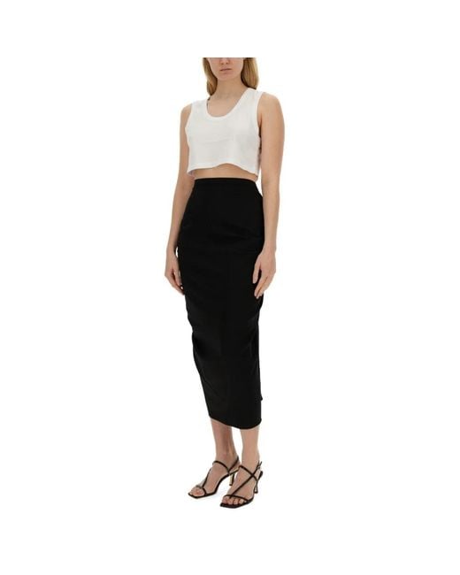 Dries Van Noten Black Midi Skirts