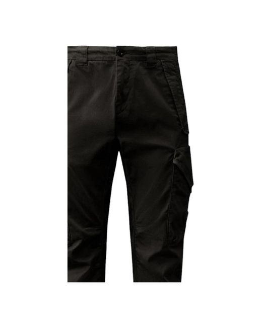 C P Company Black Slim-Fit Trousers for men