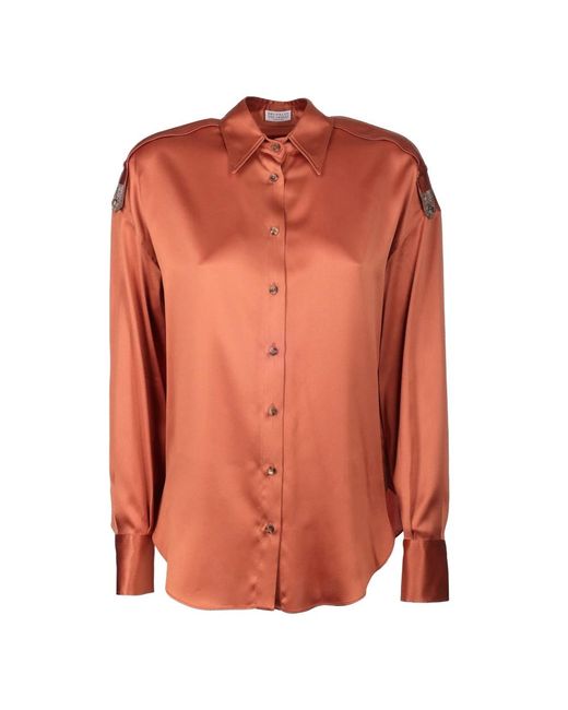 Brunello Cucinelli Orange Shirts