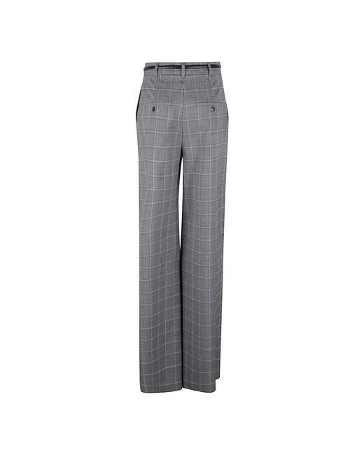 Max Mara Gray Graue Wollgemusterte Hose