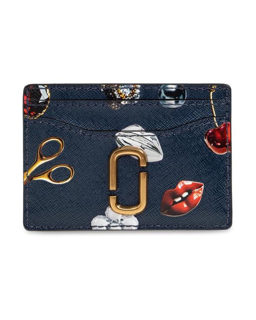 Marc Jacobs Accessoires ,Blauw ,Leer Leren Kaarthouder in het Blue