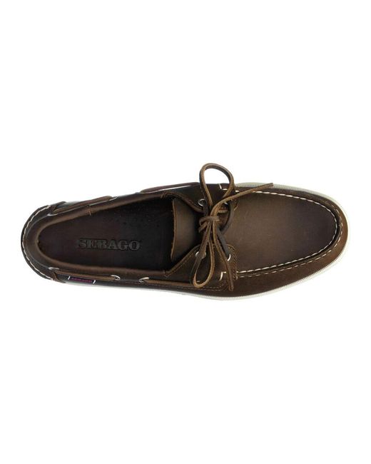 Sebago Handgefertigte Bootsschuhe Portland Kollektion in Brown für Herren