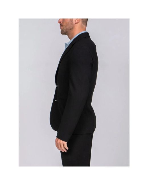 Emporio Armani Black Single Breasted Suits for men
