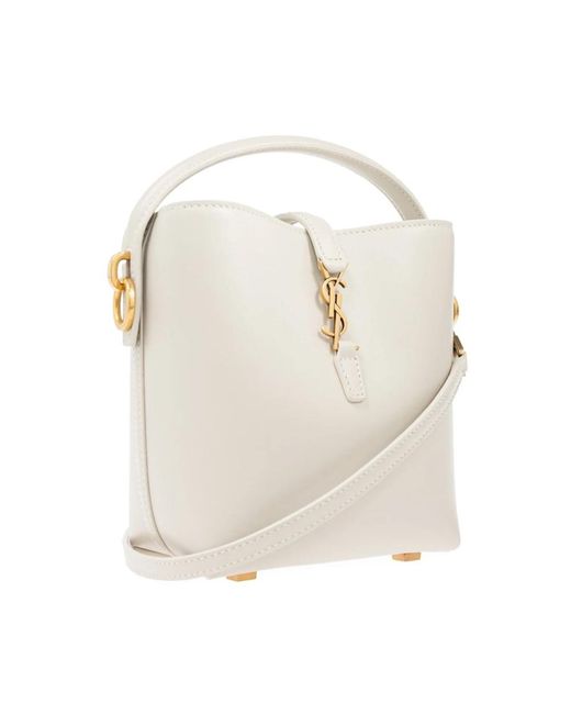 Saint Laurent Natural Mini Schultertasche Mit Cassandre Verschluss