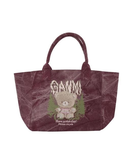 Ganni Purple Shopping Bags