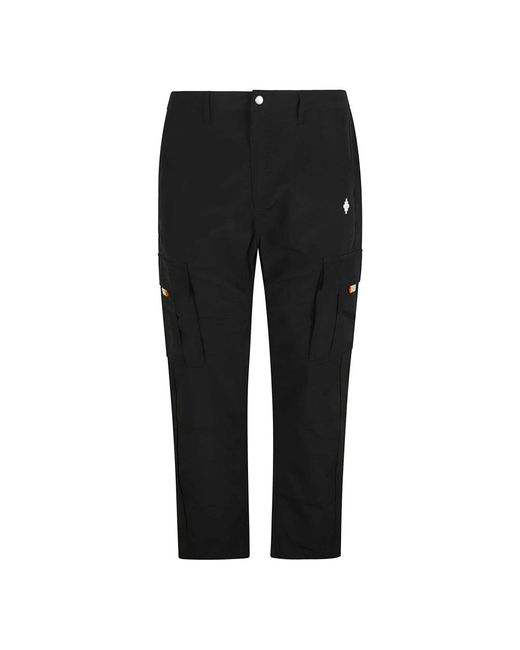 Marcelo Burlon Black Cropped Trousers for men