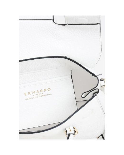 Ermanno Scervino White Elegante weiße schultertasche mit gold-logo