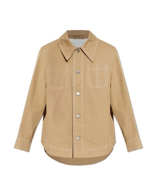 AMI Jassen ,Bruin ,Denim Denim Jacket Met Zakken in het Natural voor heren