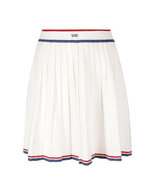 Pleated knit skirt di Gcds in White