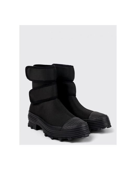Camper Black Schwarze Flache Knöchelstiefel Für Frauen