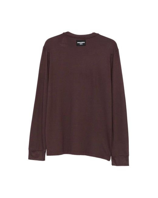 DSquared² Bordeaux Crew Neck Langarm Unterwäsche in Brown für Herren