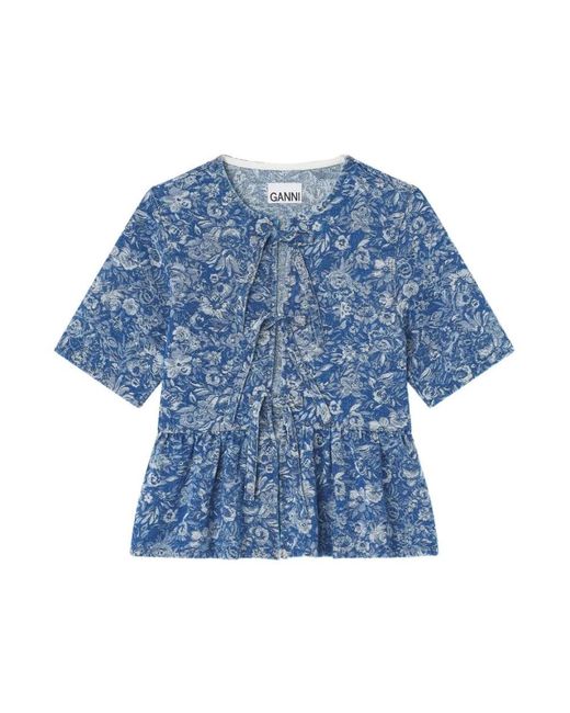 Ganni Blue Blouses