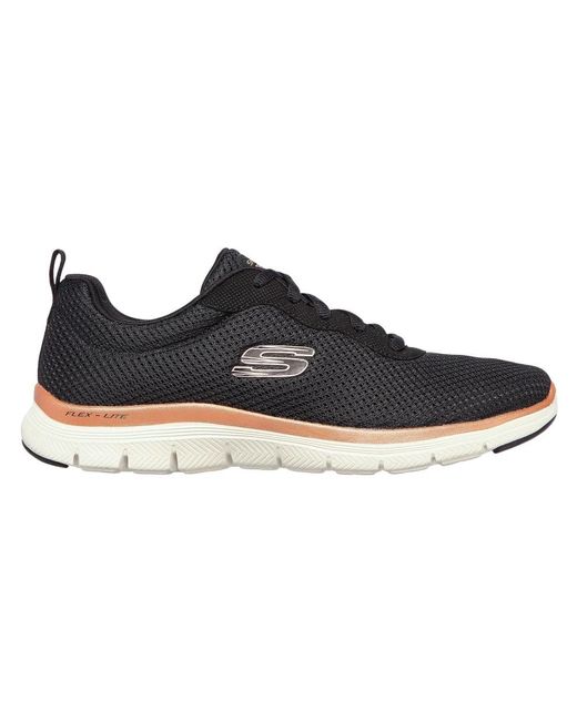 Skechers Sports Trainers For Women Mesh Lace-up Black