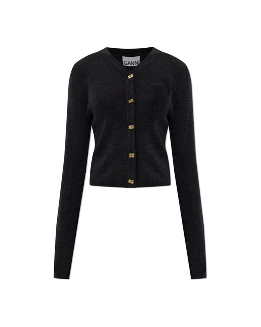 Cardigans Ganni de color Black